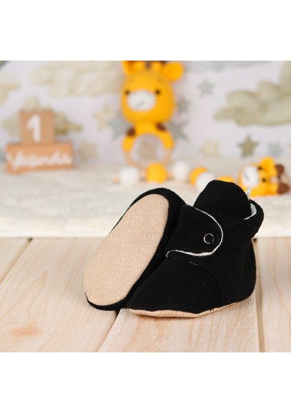 Polar Bebek Pandufu, Kaydırmaz Taban, Ev Botu, Kreş Ayakkabısı Patik, Siyah