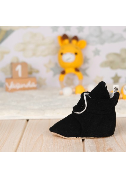 Polar Bebek Pandufu, Kaydırmaz Taban, Ev Botu, Kreş Ayakkabısı Patik, Siyah