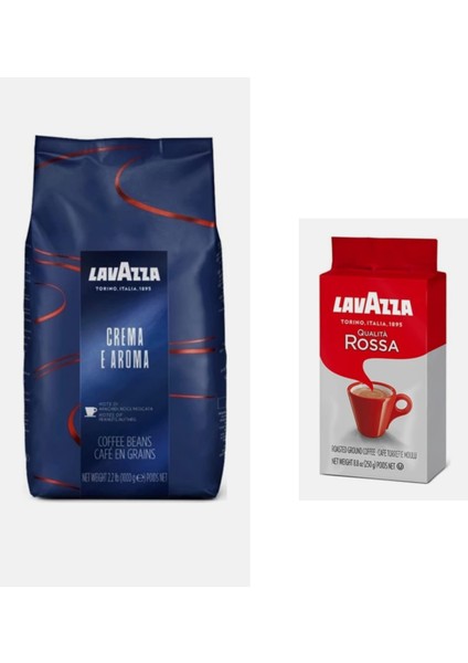 Lavazza Espresso Crema E Aroma 1 kg + Lavazza Qualita Rossa Öğütülmüş Filtre Kahve 250GR