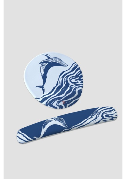 Blue Whale Bilek Destekli Mousepad ve Klavyepad