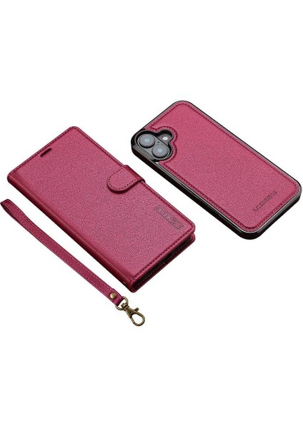 IPhone 16 Için Flip Case Ayrılabilir 2 1 Cüzdan Kılıf Pu Deri Kickstand (Yurt Dışından) fırsatları
