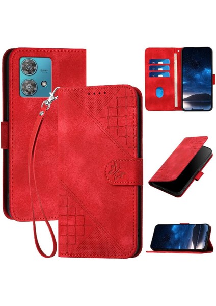 Motorola Kenar 40 Neo 5g Için Flip Case ile Yüksek Kaliteli Deri Telefon Kılıfı (Yurt Dışından)