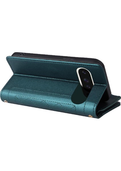 Google Piksel 9 Pro Cüzdan Darbeye Dayanıklı Kart Yuvaları Kayış Için Flip Case (Yurt Dışından)