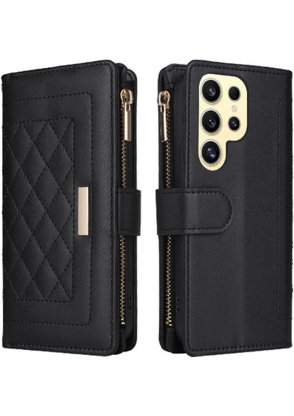 Samsung Galaxy S24 Ultra Cüzdan Kayış Darbeye Kart Yuvaları Için Flip Case (Yurt Dışından)