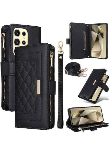 Samsung Galaxy S24 Ultra Cüzdan Kayış Darbeye Kart Yuvaları Için Flip Case (Yurt Dışından) fırsatları
