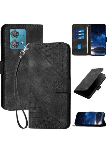 Motorola Kenar 40 Neo 5g Için Flip Case ile Yüksek Kaliteli Deri Telefon Kılıfı (Yurt Dışından)