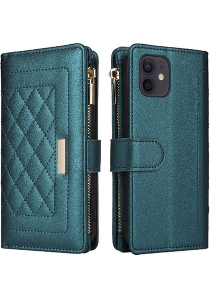 IPhone 12 Kart Yuvaları Için Flip Case Kayış Cüzdan Darbeye (Yurt Dışından)