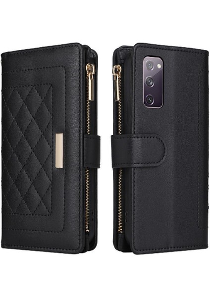 Samsung Galaxy S21 Darbeye Cüzdan Kart Yuvaları Kayış Için Flip Case (Yurt Dışından)