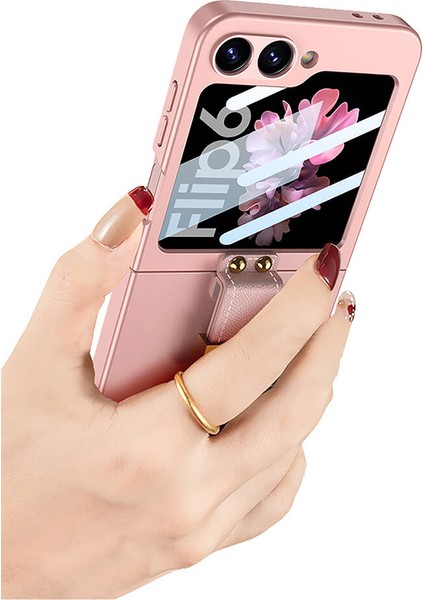 Galaxy Z Flip 6 Kılıf Zore Z Harfli Yüzüklü Kıpta Kapak-Pembe