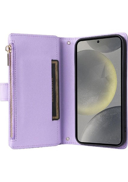 Samsung Galaxy S24 Artı Cüzdan Kayış Darbeye Kart Yuvaları Için Flip Case (Yurt Dışından)