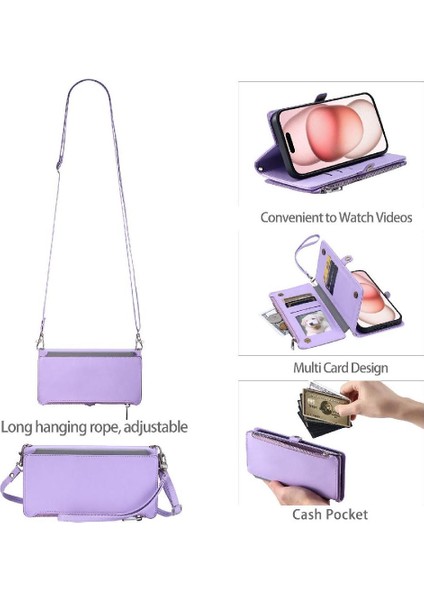 Samsung Galaxy A6 2018 9 Kart Yuvaları Için Crossbody Durumda Rfıd Engelleme Yuvası (Yurt Dışından)