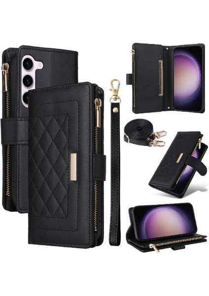 Samsung Galaxy S23 Kart Yuvaları Için Flip Case Kayış Darbeye Cüzdan (Yurt Dışından)