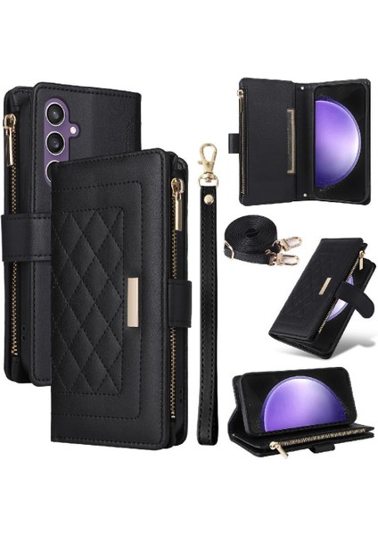 Samsung Galaxy S23 Fe Cüzdan Kayış Darbeye Kart Yuvaları Için Flip Case (Yurt Dışından)