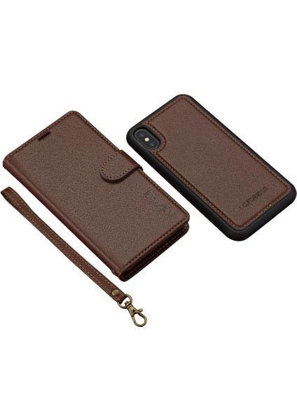 IPhone Için Flip Case X/xs Cüzdan Durumda Ayrılabilir 2 In 1 Bölünmüş Deri Pu (Yurt Dışından)