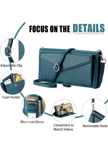 Cüzdan Crossbody Kılıf IPhone 12 Pro Max Kart Tutucu Fermuar Faturaları Yuvası (Yurt Dışından)