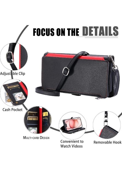 Samsung Galaxy A3 2017 Için Crossbody Durumda Cüzdan Uzun Kordon 9 Kart (Yurt Dışından) fiyatları