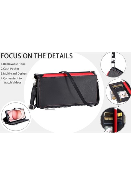 Samsung Galaxy A3 2017 Için Crossbody Durumda Cüzdan Uzun Kordon 9 Kart (Yurt Dışından) indirimleri