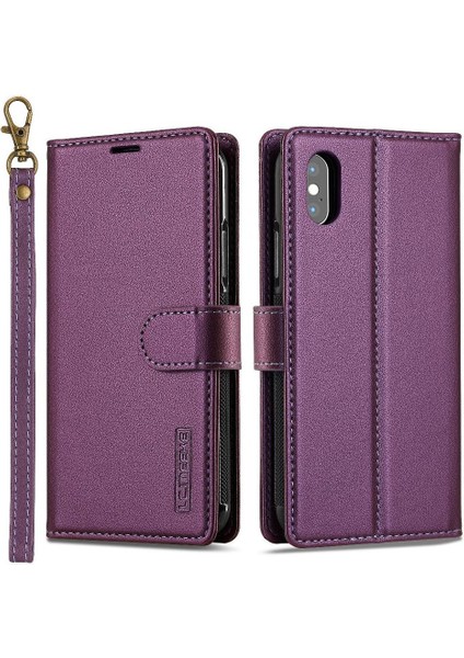 IPhone Xr Bölünmüş Deri Cüzdan Telefon Kapak Için Flip Case Ayrılabilir 2 In 1 (Yurt Dışından)