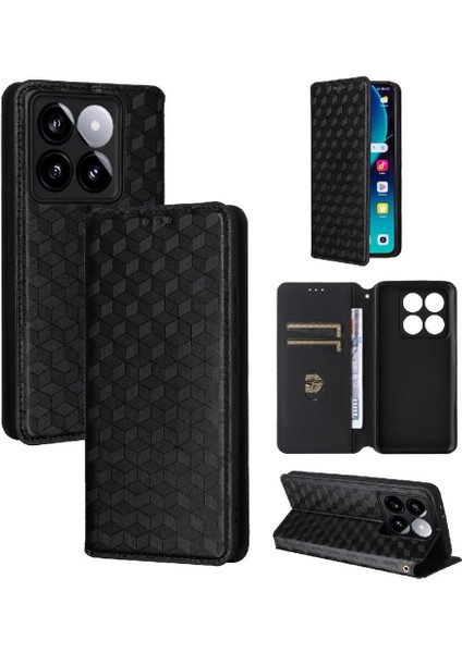 Xiaomi 14T Manyetik Kapatma Kart Yuvaları Için Flip Case Tutucu 3D Desen (Yurt Dışından)