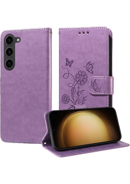 Samsung Galaxy S23 Deri Flip Kart Yuvaları Çiçek Için Flip Case (Yurt Dışından) modelleri
