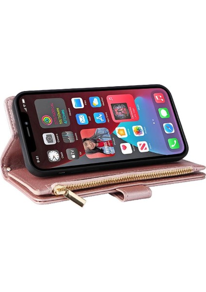 IPhone 12 Için Flip Case Pro Max Cüzdan Kart Yuvaları Kayış Darbeye (Yurt Dışından)