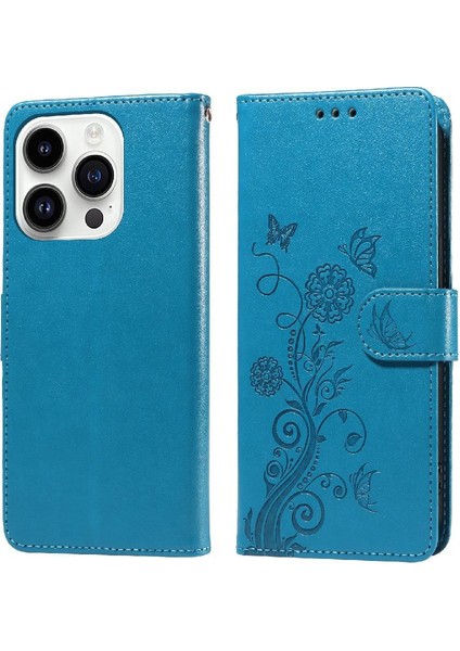 IPhone 14 Için Flip Case Pro Max Cardyuvaları Çiçek Flip Deri (Yurt Dışından)