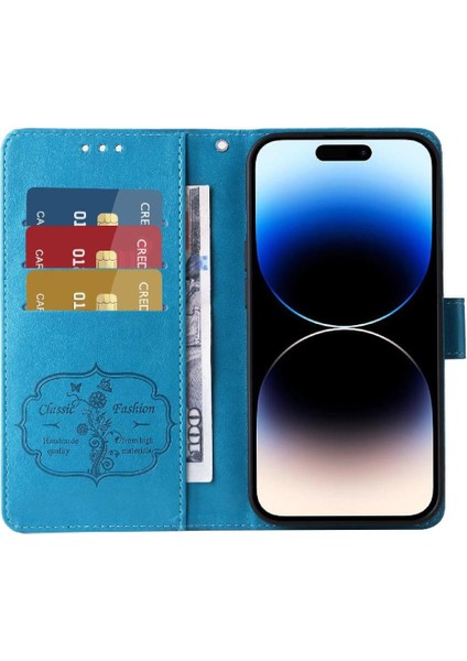 IPhone 14 Için Flip Case Pro Max Cardyuvaları Çiçek Flip Deri (Yurt Dışından)