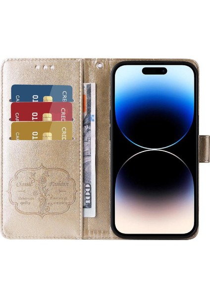 IPhone 14 Için Flip Case Pro Max Cardyuvaları Çiçek Flip Deri (Yurt Dışından)