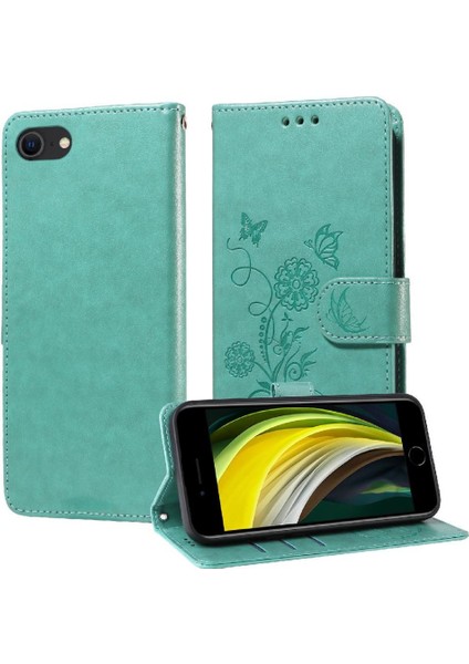IPhone 7/8 Deri Çiçek Kart Yuvaları Flip Case (Yurt Dışından)