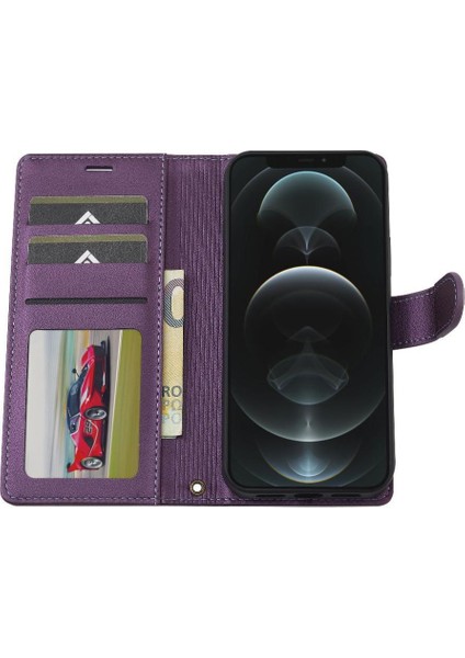 IPhone 11 Için Flip Case Pro Max Bölünmüş Deri Cüzdan Telefon Kapak 2 In 1 Pu (Yurt Dışından)