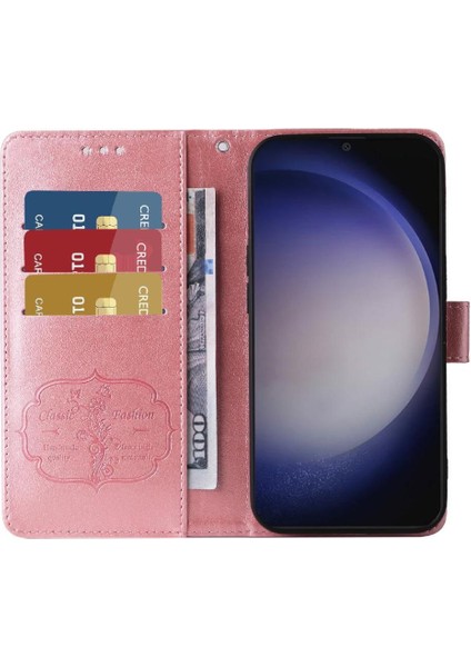 Samsung Galaxy S24 Artı Çiçek Kart Yuvaları Flip Deri Için Flip Case (Yurt Dışından)