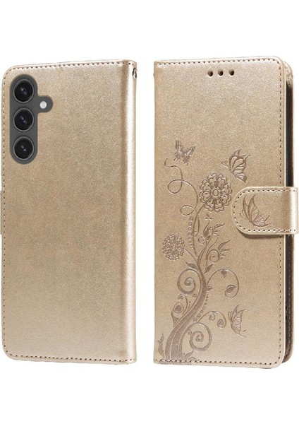 Samsung Galaxy S24 Fe Flip Cardyuvaları Çiçek Deri Için Flip Case (Yurt Dışından)