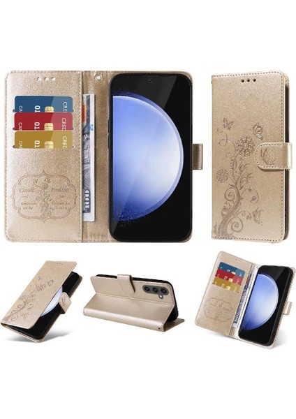 Samsung Galaxy S24 Fe Flip Cardyuvaları Çiçek Deri Için Flip Case (Yurt Dışından)