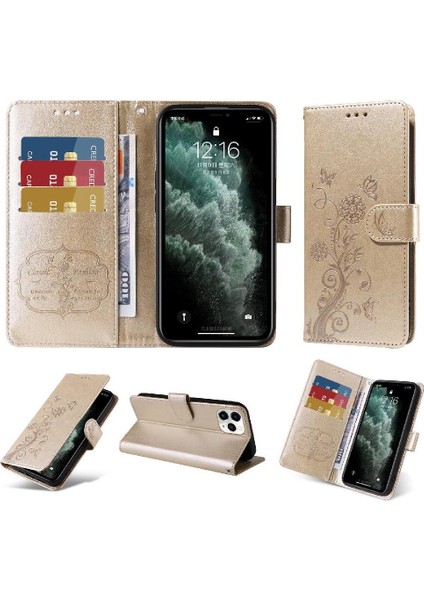 IPhone 11 Pro Için Flip Case Çiçek Cardyuvaları Deri Flip (Yurt Dışından)