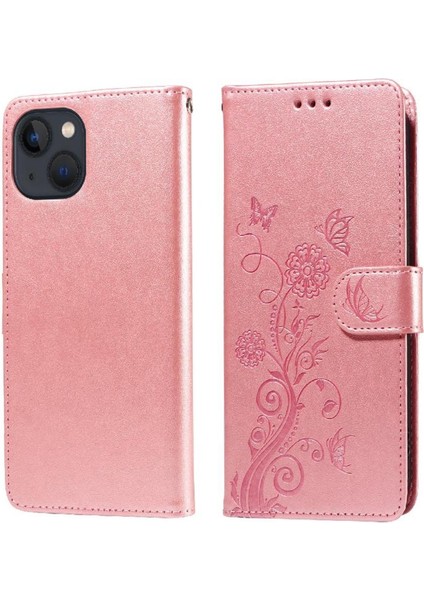 IPhone 13 Mini Çiçek Kart Yuvaları Deri Flip Case Için Flip Case (Yurt Dışından)