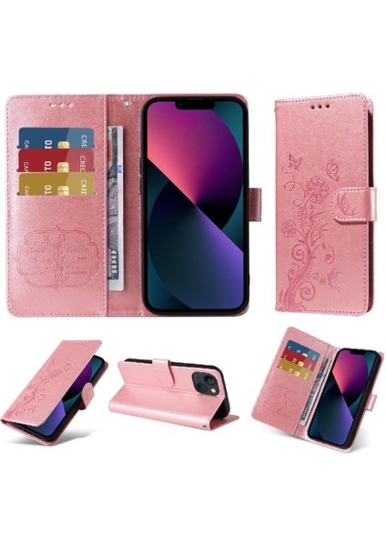 IPhone 13 Mini Çiçek Kart Yuvaları Deri Flip Case Için Flip Case (Yurt Dışından) indirimleri