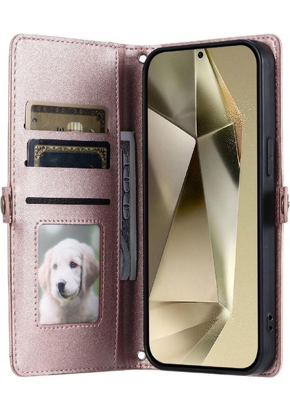 Cüzdan Crossbody Kılıf IPhone 12 Pro Max Kart Tutucu Fermuar Faturaları Yuvası (Yurt Dışından)