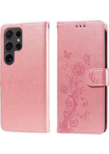 Samsung Galaxy S24 Için Flip Case Ultra Flip Deri Cardyuvaları Çiçek (Yurt Dışından)
