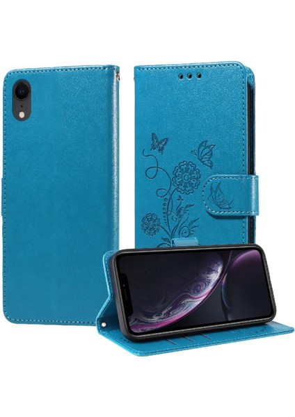 IPhone Xr Çiçek Deri Flip Kart Yuvaları Için Flip Case (Yurt Dışından)