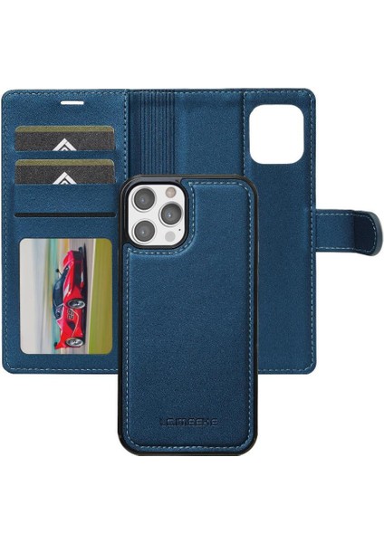 IPhone 11 Için Flip Case Pro Max Bölünmüş Deri Cüzdan Telefon Kapak 2 In 1 Pu (Yurt Dışından)