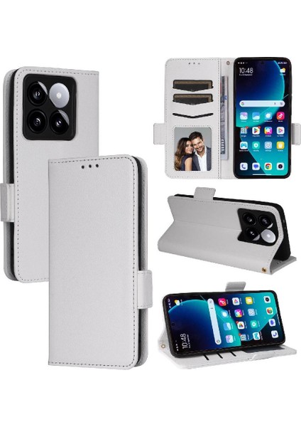 Xiaomi 14T Pro Için Flip Case Kart Yuvaları Tutucu Cüzdan Pu Deri Yan (Yurt Dışından)