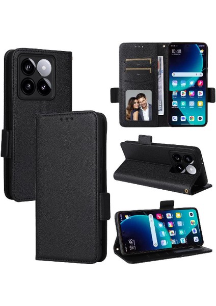 Xiaomi 14T Pro Için Flip Case Kart Yuvaları Tutucu Cüzdan Pu Deri Yan (Yurt Dışından)