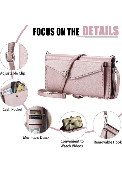 Cüzdan Crossbody Durumda IPhone Xs Max Rfıd Engelleme Fermuar Faturaları Yuvası (Yurt Dışından)