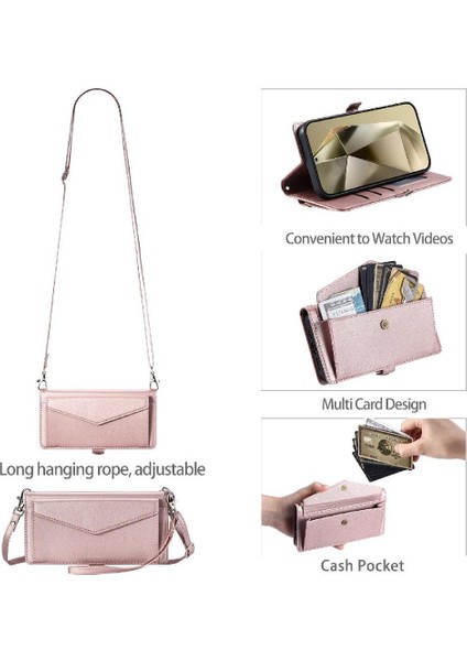 Cüzdan Crossbody Durumda IPhone Xs Max Rfıd Engelleme Fermuar Faturaları Yuvası (Yurt Dışından)