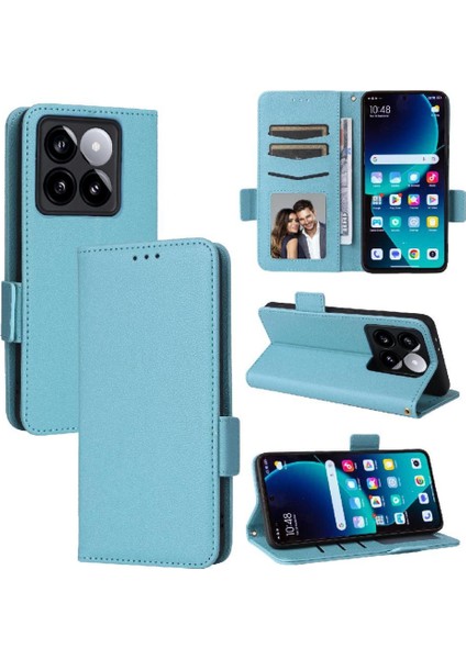 Xiaomi 14T Manyetik Pu Deri Yan Toka Cüzdan Kart Yuvaları Için Flip Case (Yurt Dışından)