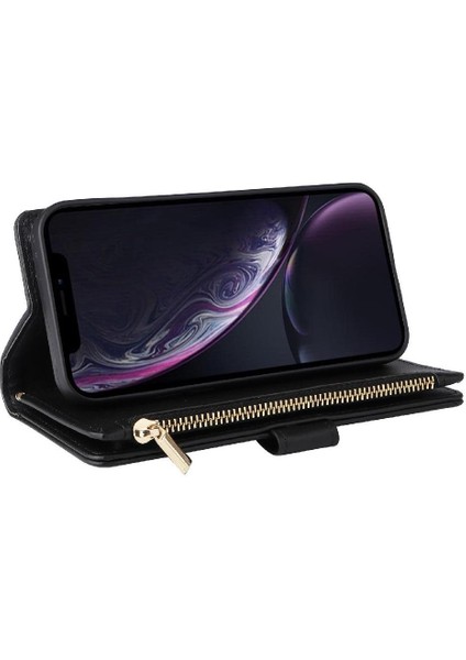 IPhone Xr Darbeye Dayanıklı Kayış Kart Yuvaları Cüzdan Için Flip Case (Yurt Dışından)
