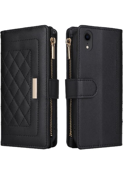IPhone Xr Darbeye Dayanıklı Kayış Kart Yuvaları Cüzdan Için Flip Case (Yurt Dışından)