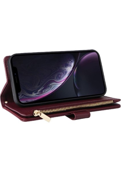 IPhone Xr Darbeye Dayanıklı Kayış Kart Yuvaları Cüzdan Için Flip Case (Yurt Dışından)