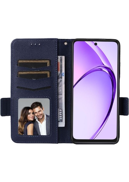 Oppo Için Flip Case A3X 4g/5g Cüzdan Kart Yuvaları Tutucu Yan Toka Manyetik (Yurt Dışından)