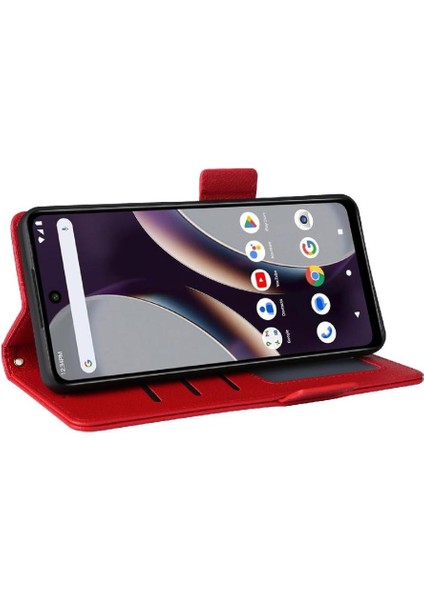 Blu G54 Yan Toka Pu Deri Manyetik Cüzdan Kart Yuvaları Için Flip Case (Yurt Dışından)